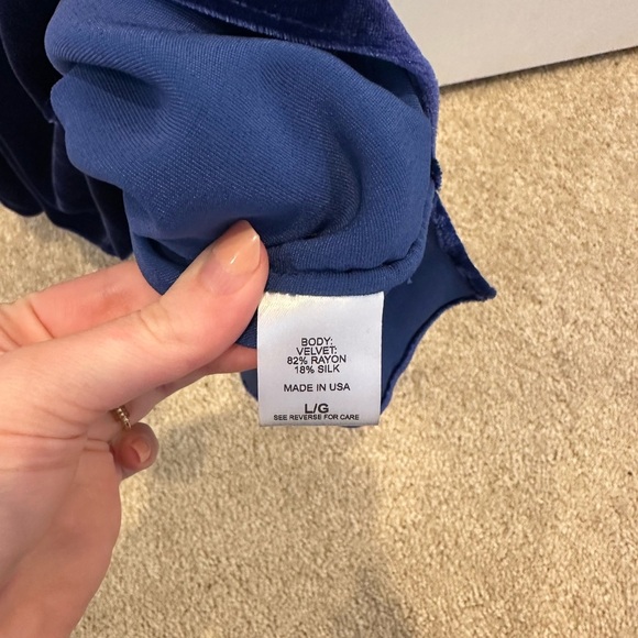 CAMI NYC The Whitney Tank Velvet Silk blend blue size Large - Picture 3 of 4